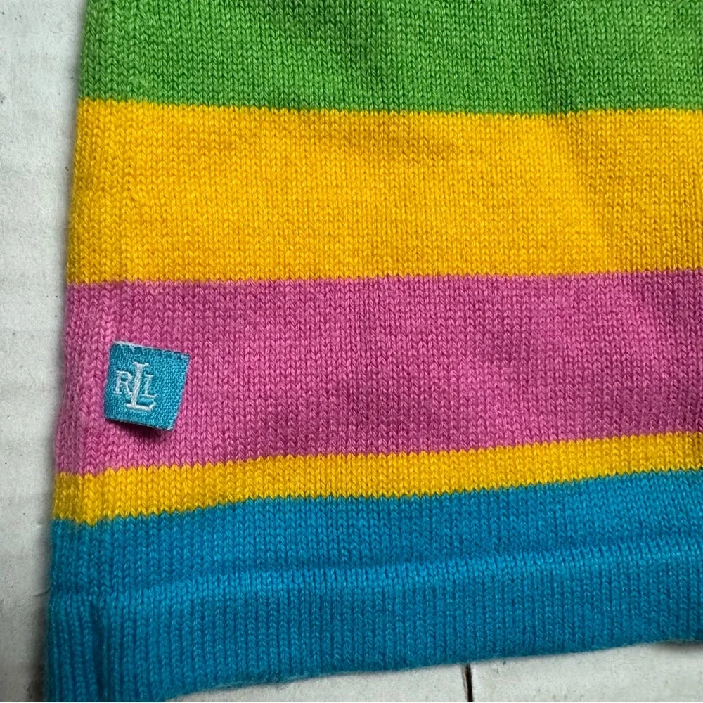 Vintage 80s-90s Lauren Ralph Lauren Petite Striped Sleeveless Knit Top Size: P/S - Picture 2 of 11